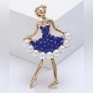 Ballerina Brooch (Blue)
